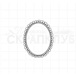 Штамп рамка овальная с фестонами