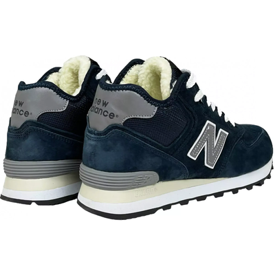 New Balance 574 Mid Blue Grey с мехом