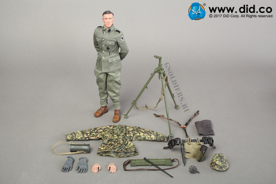Немецкий солдат - Коллекционная фигурка 1/6 - 3rd SS-Panzer-Division MG34 Gunner Ver. C "Curtis" (D80127) - DID