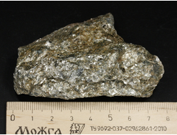 Кварц-слюдяной сланец, необработанный, дикий образец, Россия, Северный Кавказ, КЧР, река Малый Блыб (75*57*23 мм, 109 г) №29798