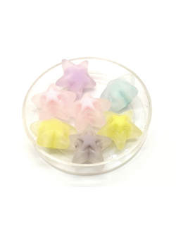 Бусины пластиковые фигурные, 14 мм звездочки микс