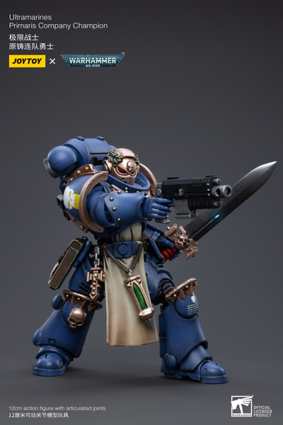 Примарис-чемпион Ультрамаринов (Warhammer 40k) - КОЛЛЕКЦИОННАЯ ФИГУРКА 1/18 Ultramarines Primaris Company Champion (JT3266) - JOYTOY