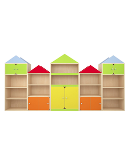 стенка для игрушек ''дружные домики''