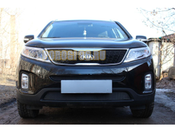 Защита радиатора KIA Sorento 2012- black низ PREMIUM