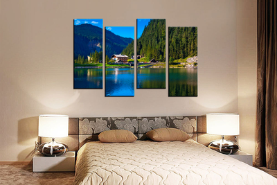 Модульная картина "Отдых у реки"