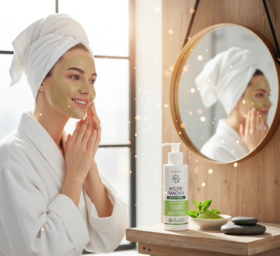 Косметическое желе-маска Виватон, натуральный пилинг и детокс для лица, упаковка 200 мл.