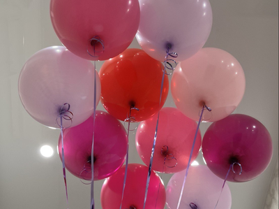 Шары малиновый, фуксия, розовый, лаванда 10 шт под потолок