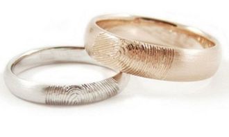 Обручальные кольца с отпечатками пальцев из белого и красного золота
