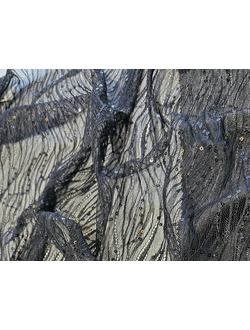 Кружево с пайеткой ЧЕРНЫЙ 3317