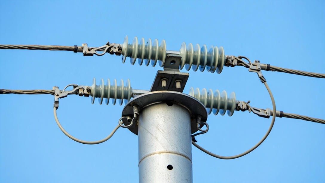 Силовые опоры освещения с массивными кронштейнами и СИП