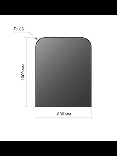 Лист напольный под печь, 2мм, черный 1000*800*2 R135