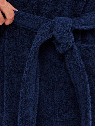 Мужской махровый халат синий SHEMIR