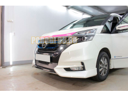 Защита радиатора Nissan Serena 2016-2019 chrome верх