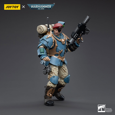 Имперская гвардия - Отпрыски Темпестус - знаменосец (Warhammer 40k) - КОЛЛЕКЦИОННАЯ ФИГУРКА 1/18 Astra Militarum Tempestus Scions Command Squad Banner Bearer (JT5130) - JOYTOY