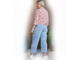 Стильные джинсы свободного силуэта арт. 1276 (цвет голубой) Размеры 56-68