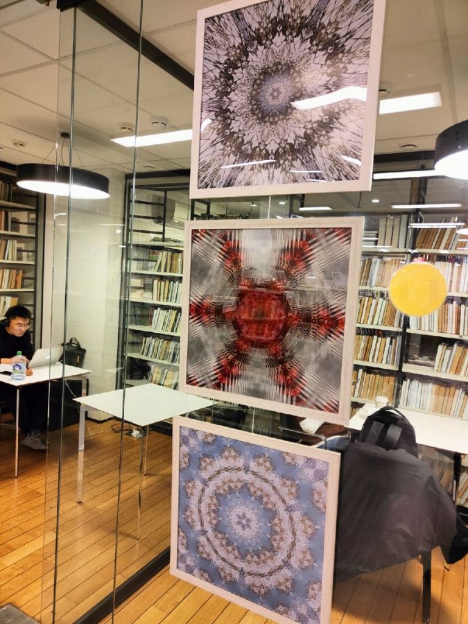 Мои работы на выставке в библиотеке 169