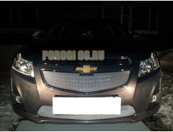 Защита радиатора Chevrolet Cruze 2013- chrome верх