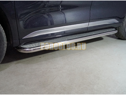 Пороги с площадкой (нерж. лист) 60,3 мм ТСС для Exeed VX 2023-