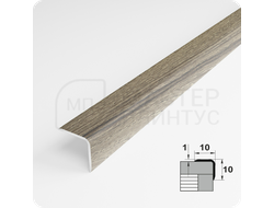 Алюминиевый отделочный уголок Лука УО 10х10мм. дуб английский
