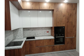 Кухня с антресолями палисандр