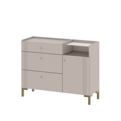 Одетта Комод с ящиками и створкой (КМ1)  Дуб Эндгрей/Меланж