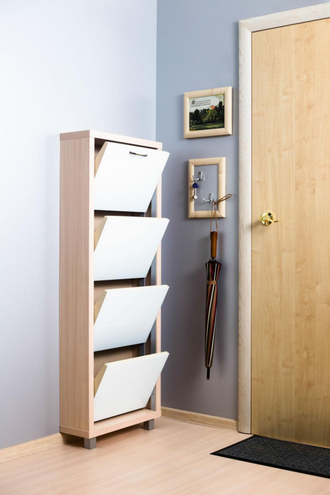 Обувница Айрон-4 (фасад стекло Белое)