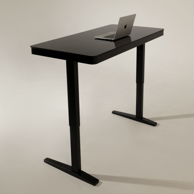 Умный стол 140×70 чёрный | закалённое стекло