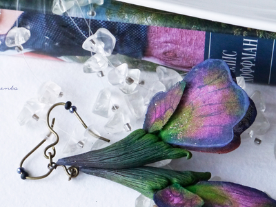 Волшебные серьги "Крылышки Луговых Фей" (необычные серьги в эльфийском стиле)