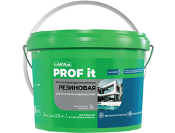 Краска резиновая для всех типов поверхностей ЛАКРА PROF IT Белая база А 14 кг
