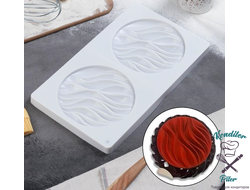Форма для муссовых десертов и выпечки двойная «Зебрано», 30,5×18 см, цвет белый