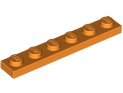 Plate 1 x 6, Orange (3666 / 3666106 / 4122466 / 4173332)
