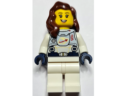 Astronaut - Female, Flat Silver Spacesuit with Harness and White Panel with Classic Space Logo, Reddish Brown Hair, n/a (twn411)
