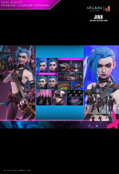 ПРЕДЗАКАЗ - Джинкс  (Аркейн, Лига Легенд) - Коллекционная ФИГУРКА 1/6 "League of Legends: War of Two Cities II" Jinx (TMS137) - Hot toys ?ЦЕНА: 43900 РУБ.?