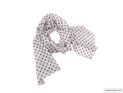 легкий брендовый шарф женский белый с принтом