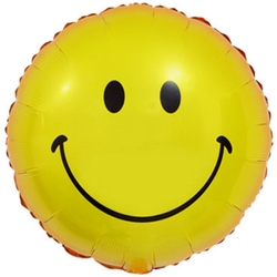 Воздушный шар фольгированный "СМАЙЛ. Желтый" 45 см.