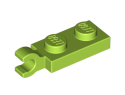 Plate, Modified 1 x 2 with Clip on End Horizontal Grip, Lime (63868 / 6138122 / 6347285)