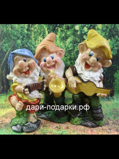 Гном с гитарой 42*22см   2кг   полистоун Россия  2389/091037-1