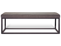 Банкетка Мелани, Размер (ШхГхВ): 1240х430х430 мм, обивка на выбор, основание - металл, черный цвет
