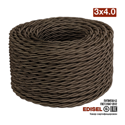 витой провод 3х4 шоколад