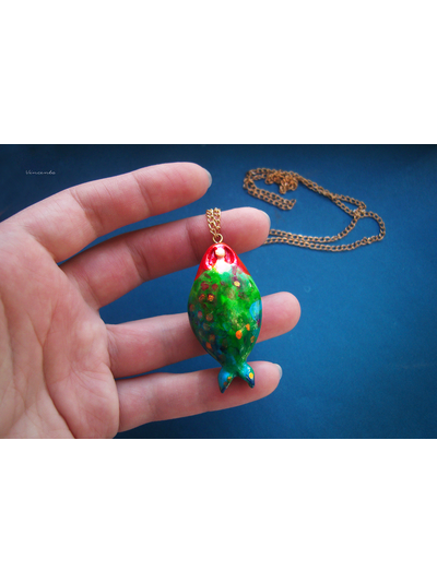 &quot;Возвращение рыбки Русалды в Изумрудную лагуну&quot;, подвеска в стиле минимализма