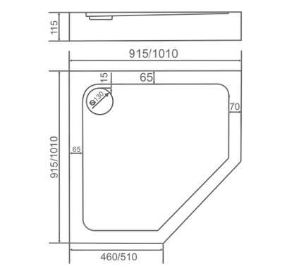 Поддон ДИАМАНТ PNT 90 (ПН00035) +слив