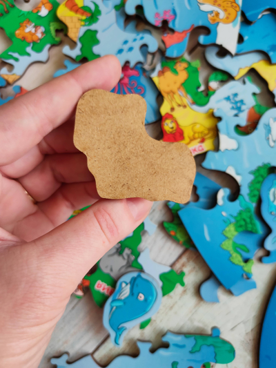 Фигурный пазл MAXI "Карта мира. Животные"