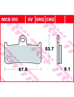 Тормозные колодки TRW MCB593 для Honda (Organic Allround)