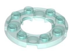 Plate, Round 4 x 4 with 2 x 2 Round Open Center, Trans-Light Blue (11833 / 6384260)