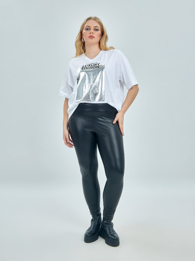 Легинсы из экокожи большого размера