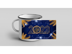 Кружка металлическая эмалированная год Кролика №13