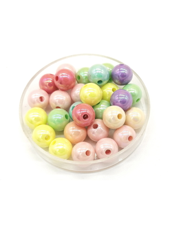 Бусины пластиковые фигурные, 6 мм глянцевые микс