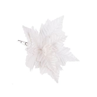 Украшение ёлочное Белый цветок на клипсе 25х25х20,5см, 81663