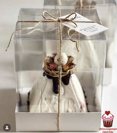 Коробка с прозрачной крышкой белая 15х15х20 см