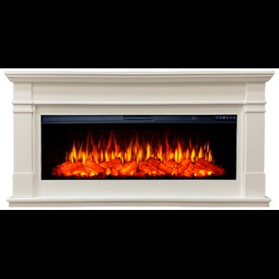 Линейный электрокамин Грейсон белый с очагом FreeSpace 60 LED FX QZ